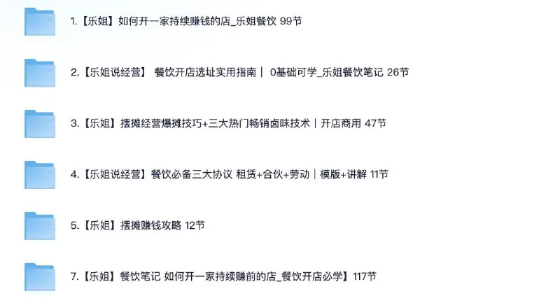 乐姐餐饮课程合集