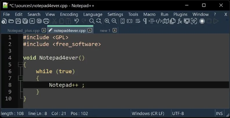 Notepad++-免费代码编辑器
