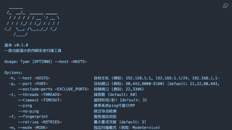 Tyan内网安全扫描工具